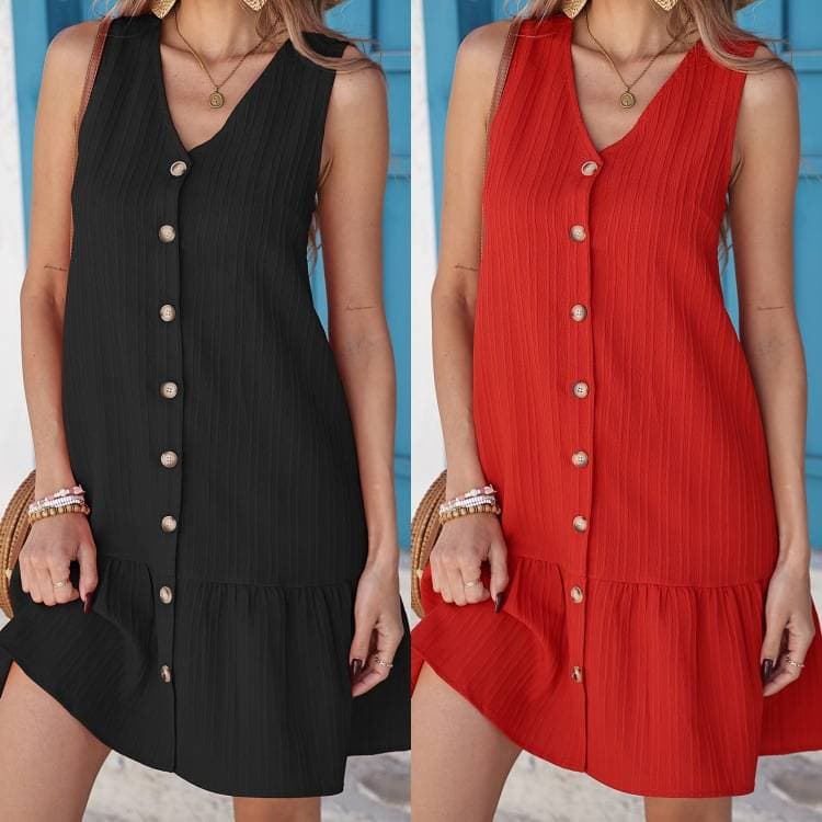 Slimming V-Neck Sleeveless Loose Women's Dress Fashionable Solid Color Maxi Gown For Ladies Elegant Casual Evening Wear
