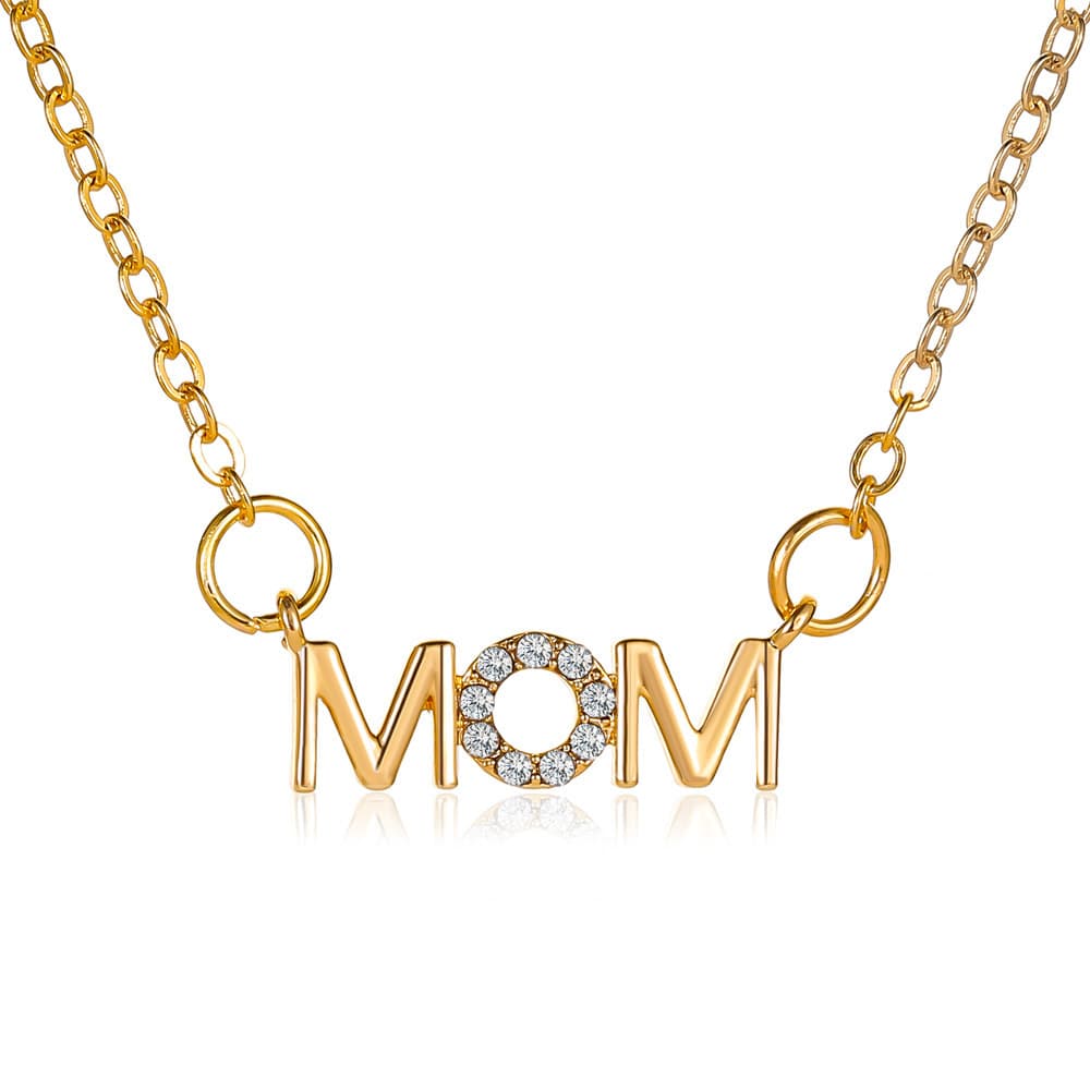 Mother's Day Necklace Simple and versatile English letter necklace Mom pendant clavicle chain creative holiday gift