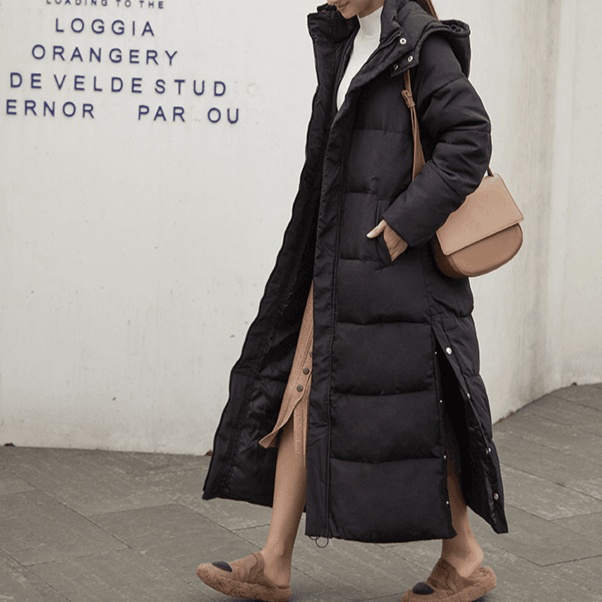 Women's Clothing Warm Jacket Padded Jacket Women's Super Long To Ankle Loose Bread Warm Padded Jacket
