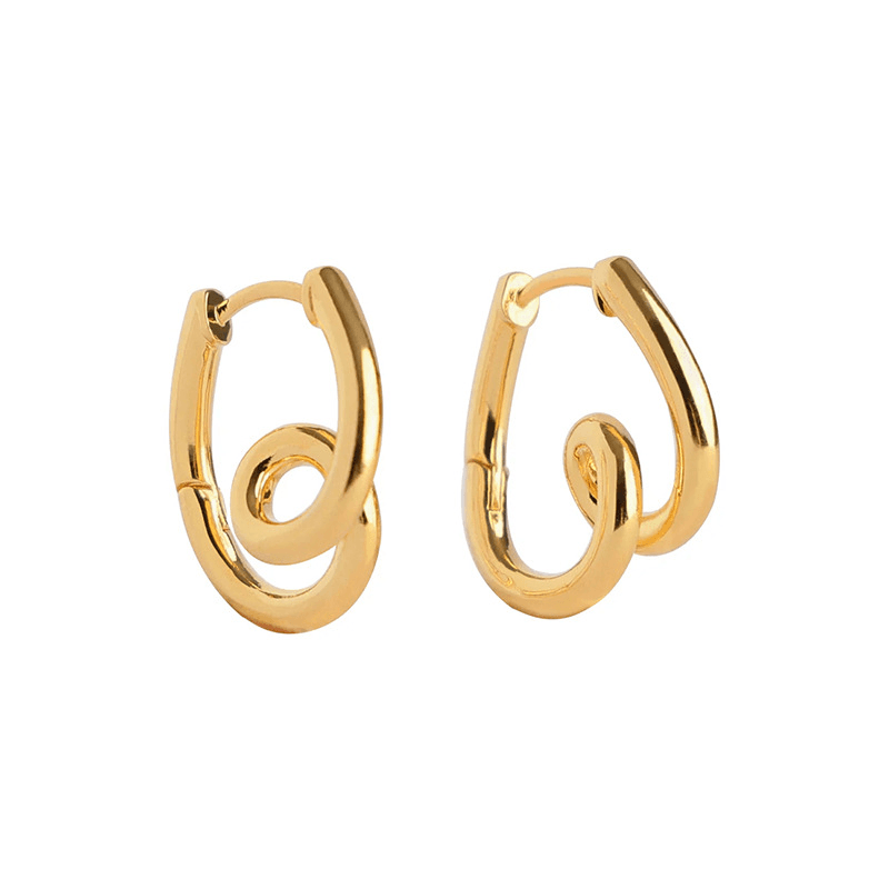 Women's Jewelry Metal Swirl Earrings Light Luxury High End Design Sense Fashion Temperament Unique Personality Earrings