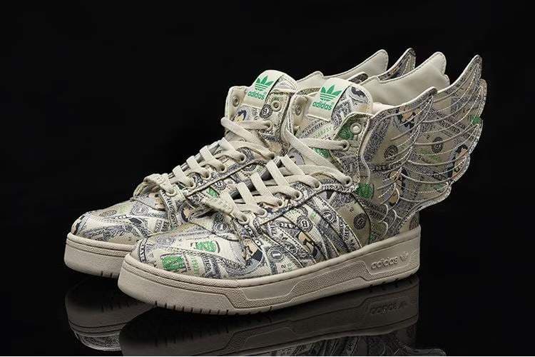Baskets montantes pour homme, style streetwear, en cuir, à lacets, ornées d'ailes de mode