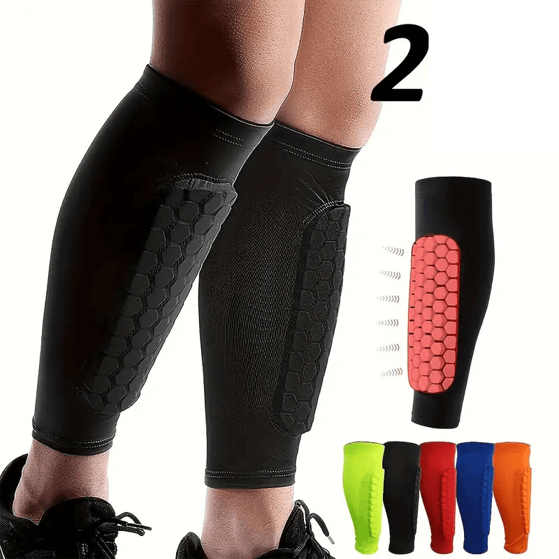 Honeycomb Calf Guard Lycra Professional Silicone Non Slip Football Sports Calf Protector Basketball Game Anti Collision Leg Guard