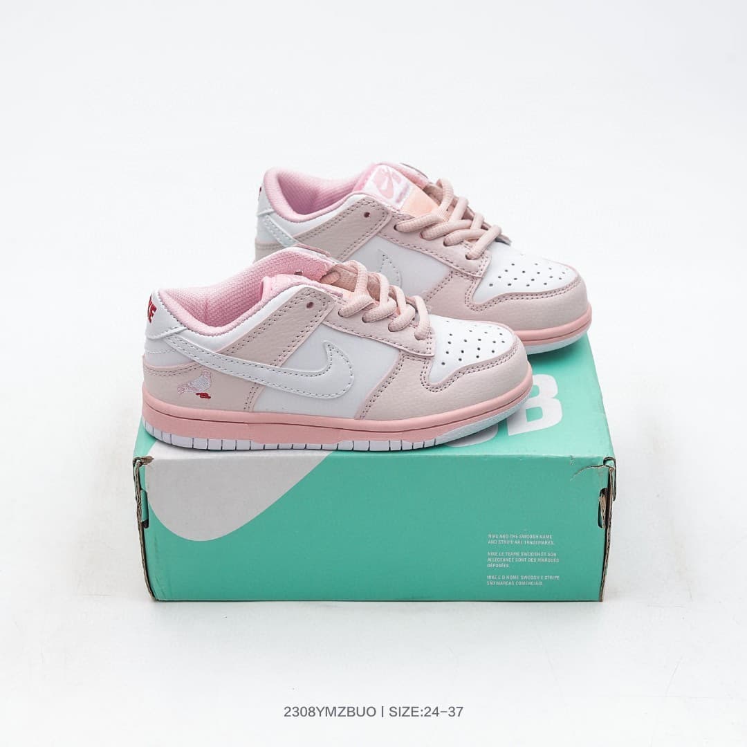 Nouvelle collaboration de chaussures basses pour enfants, chaussures de skate en cuir pour filles et garçons, chaussures décontractées pour étudi