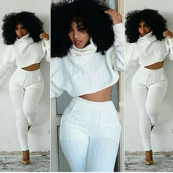 Women's Clothing Big braid striped white pile collar casual jumpsuit