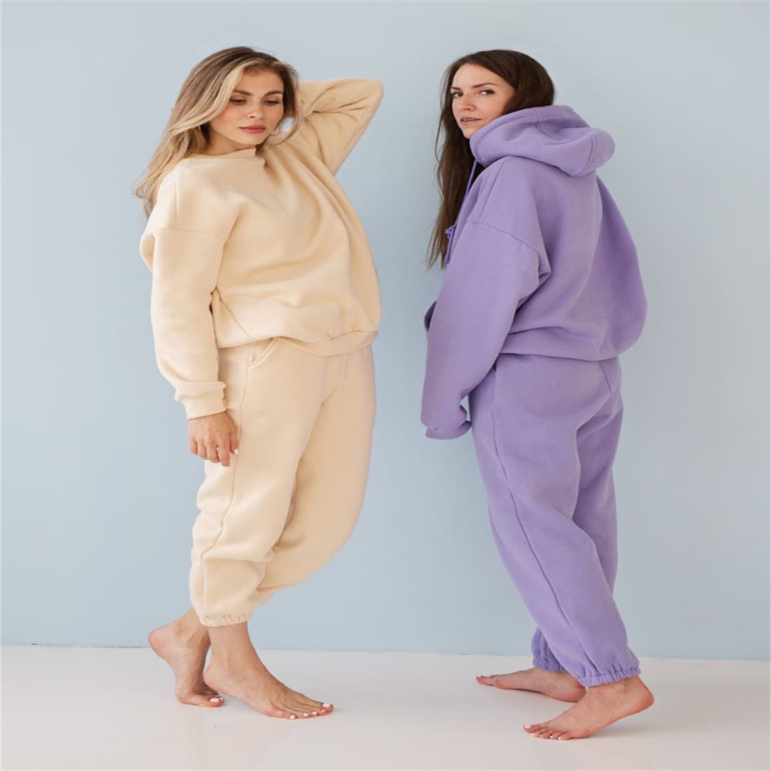 Women's Casual Two-Piece Set Hoodie Sweatpants Sportswear Comfortable Breathable Loose Fit Pantsuits For Spring Autumn