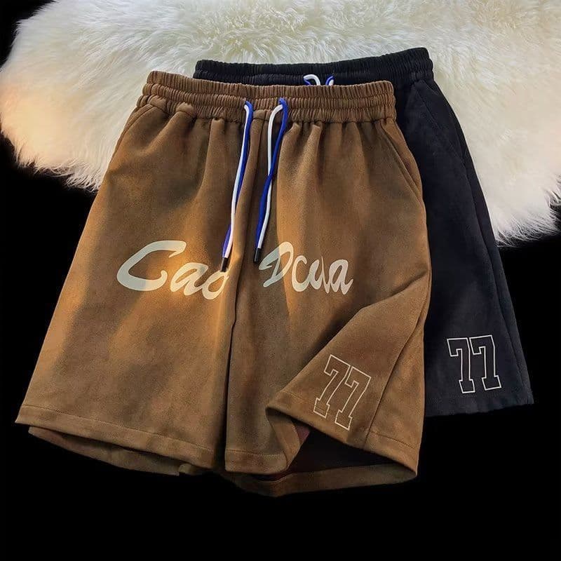 Men's Clothing Retro Suede Shorts Men's Summer Thin Style Trendy American Ins Casual Loose Versatile Sports Outer Wear Five Point Pants