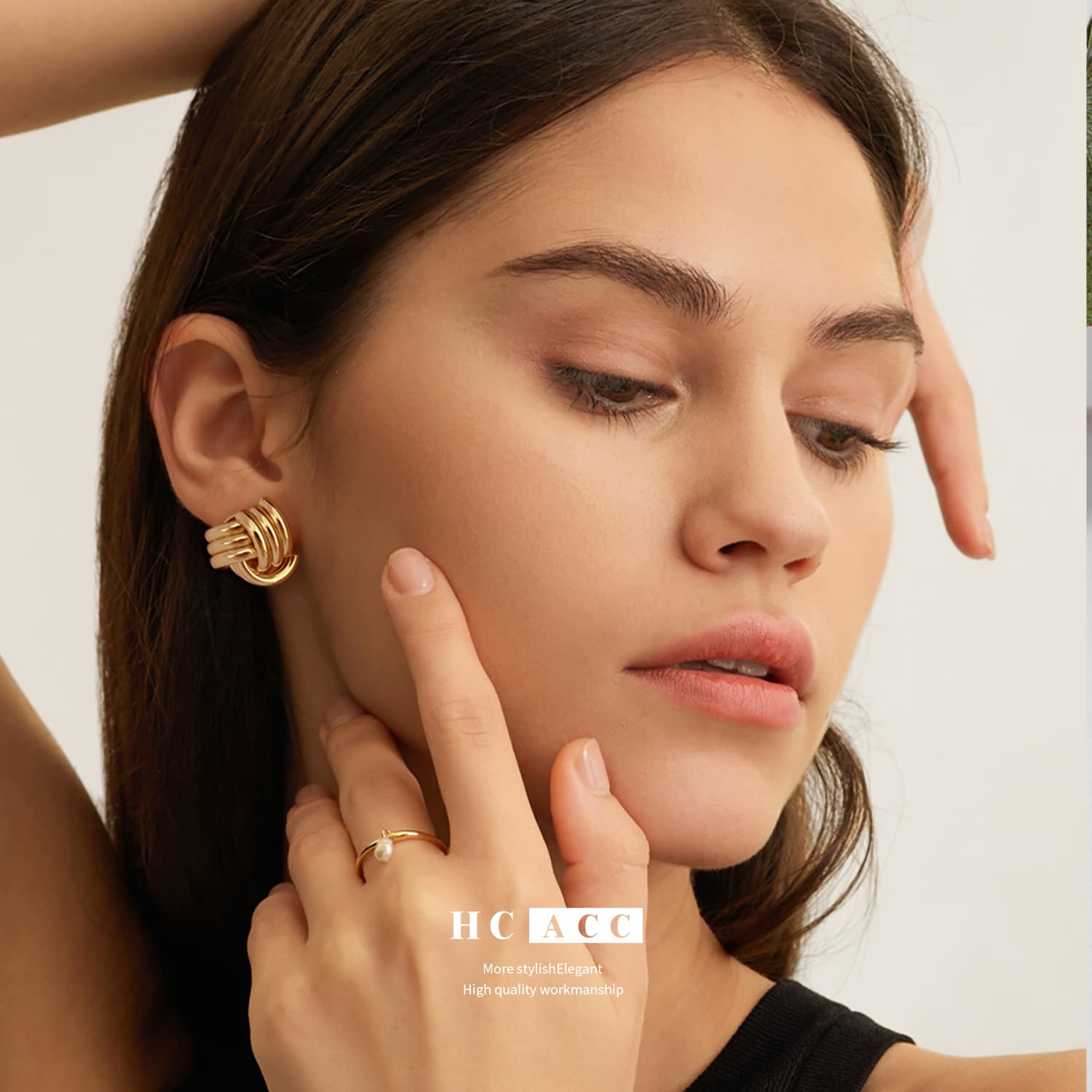Fashion Commuter Copper Plated Real Gold Irregular Earrings Retro Metal High Grade Exaggerated Female Earrings