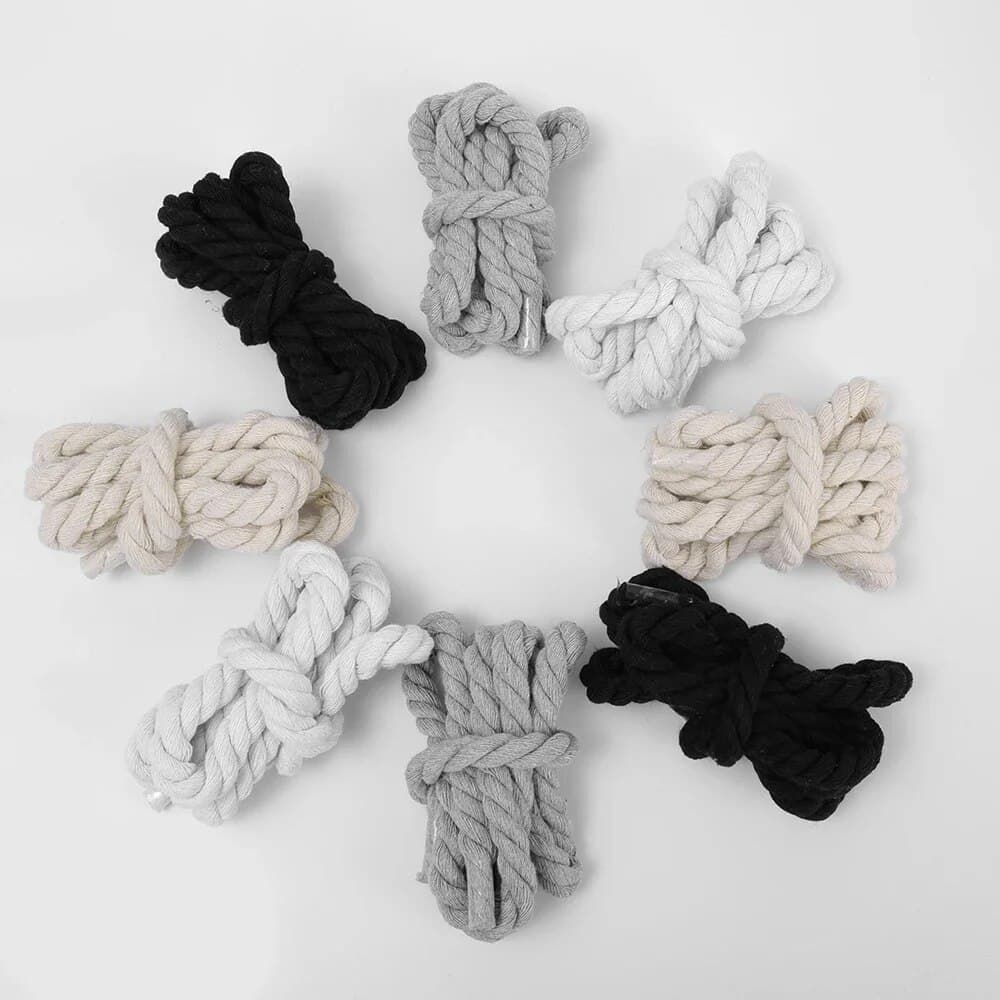 Bold Cotton Linen Twist Weave Shoelaces Solid Color Rope Shoes Laces Men Women Trendy Personality Kpop Sport Casual