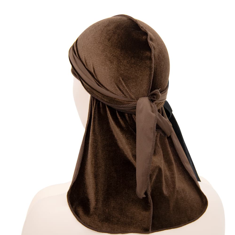 Chapeau de pirate unisexe en velours à longue queue, chapeau populaire à longue queue, durags en velours