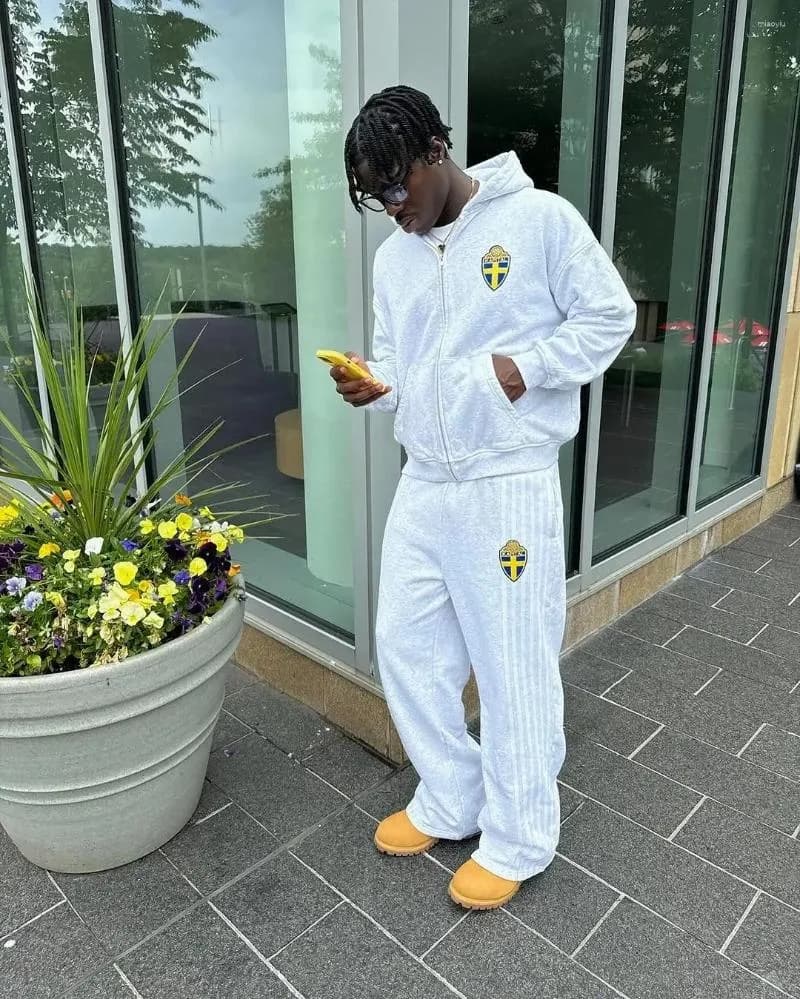 Y2k Men's Tracuits Man Suit Set Fashion For Men Sweatshirts Clothing Tracuit Hoodie Sports Pants Sportwear Summer Fall