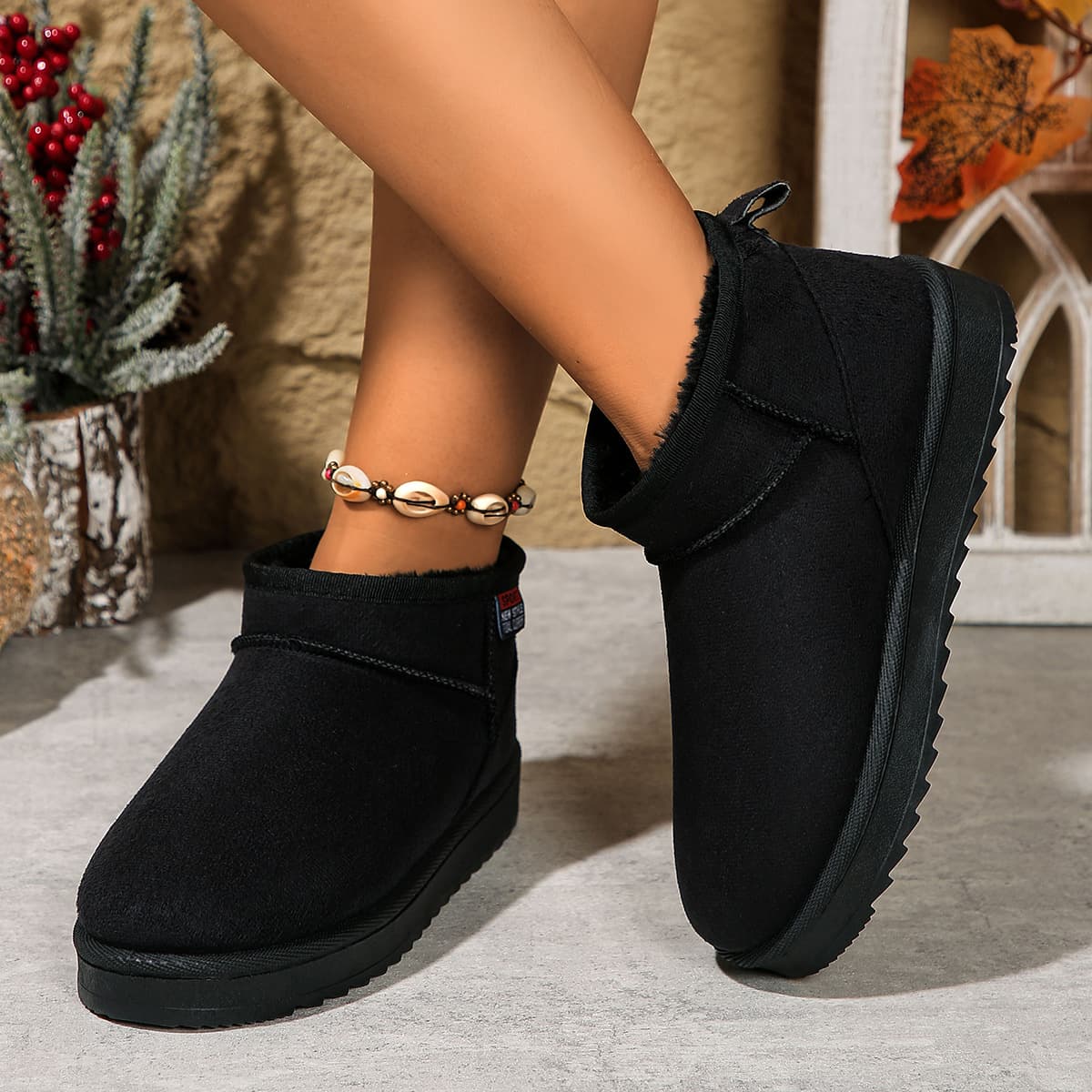 Women's Shoes Cotton shoes new snow boots women 2024 winter new velvet warm short boots large size thick soled cotton shoes