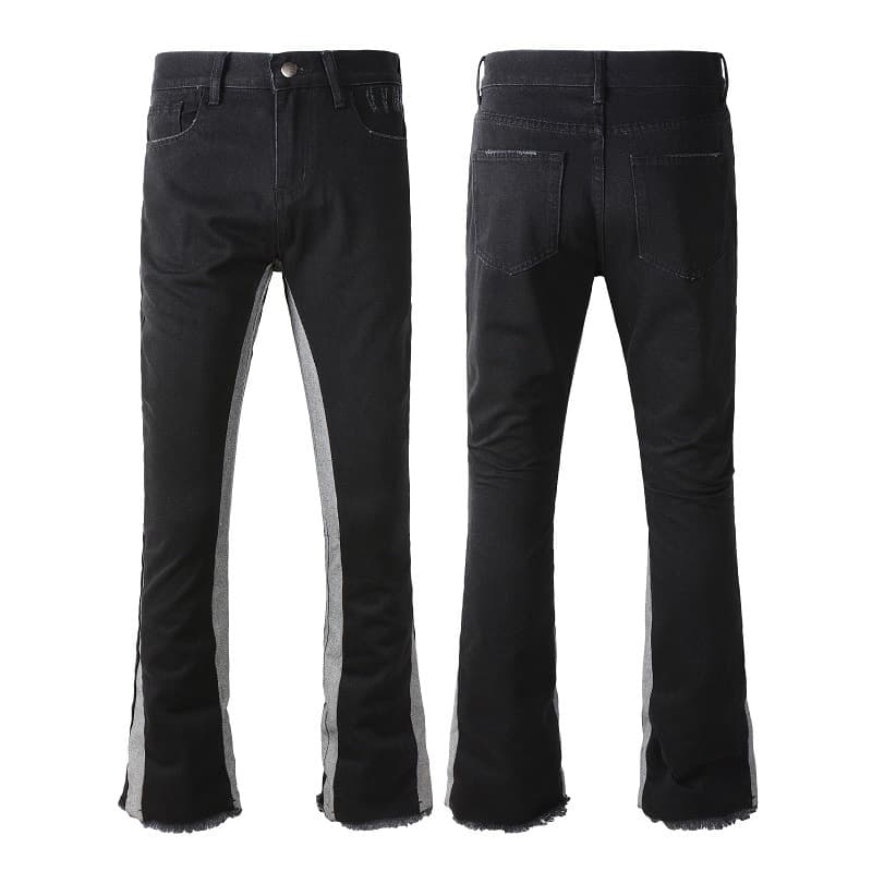Men's Clothing contrasting color flared jeans, washed jeans, flared jeans
