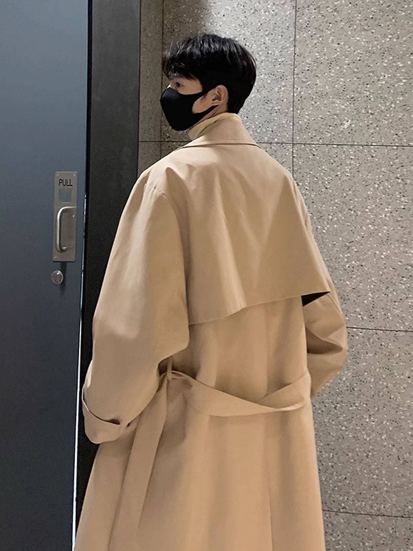 2025 New Windbreaker Jacket Men's Mid To Long Style Spring And Autumn Korean Trendy Brand Casual High-end Coat