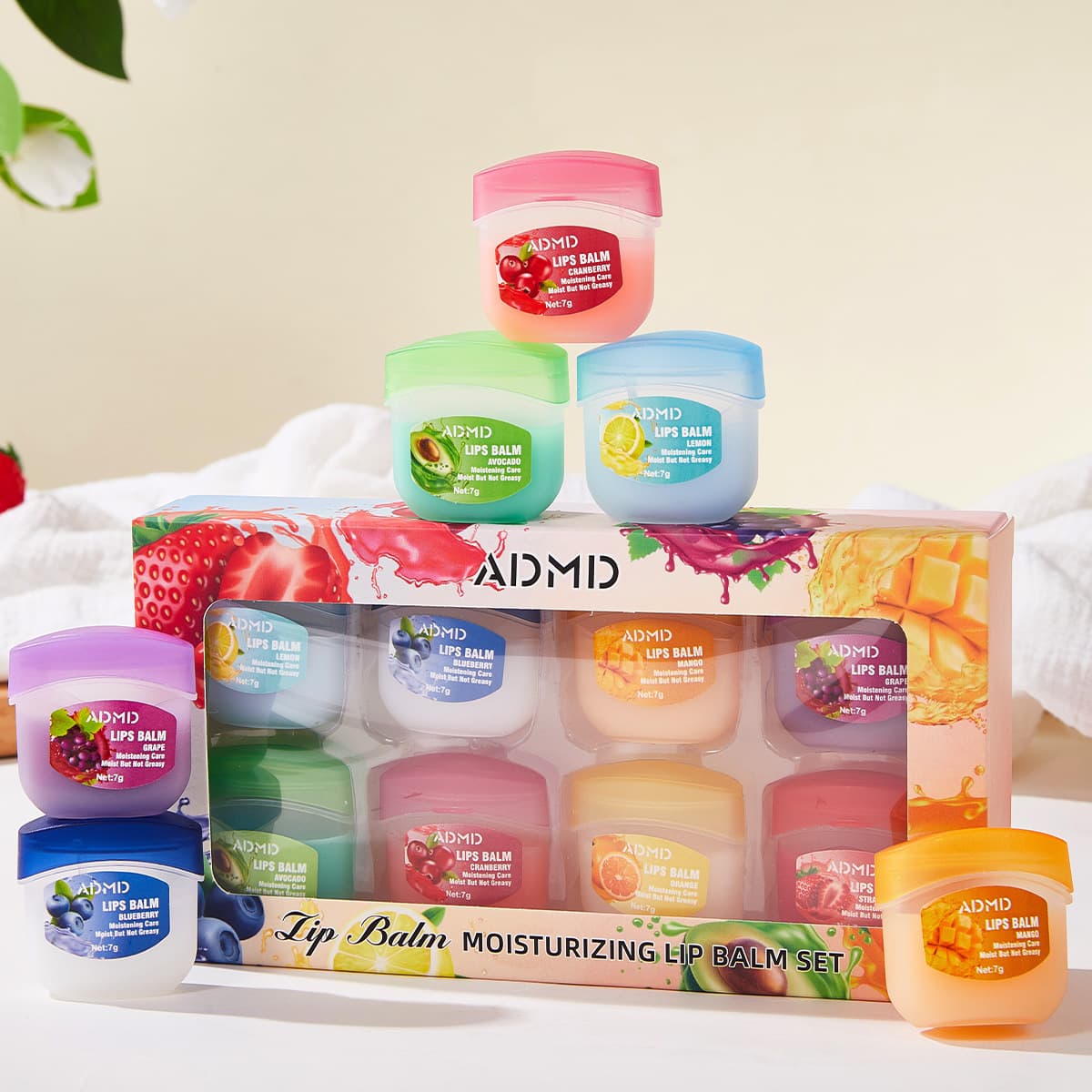 Hot-selling Bestseller: 8 Lip Mask Sets For Moisturizing And Hydrating, Fruit-flavored Lip Care