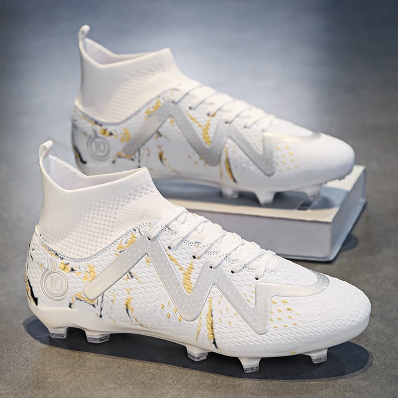 Football shoes Men's high top spike shattering student youth grass game training sneakers