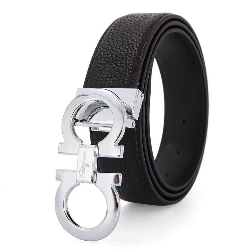 Ceinture en cuir à boucle lisse pour homme, style business, haut de gamme, tendance, élégante et durable