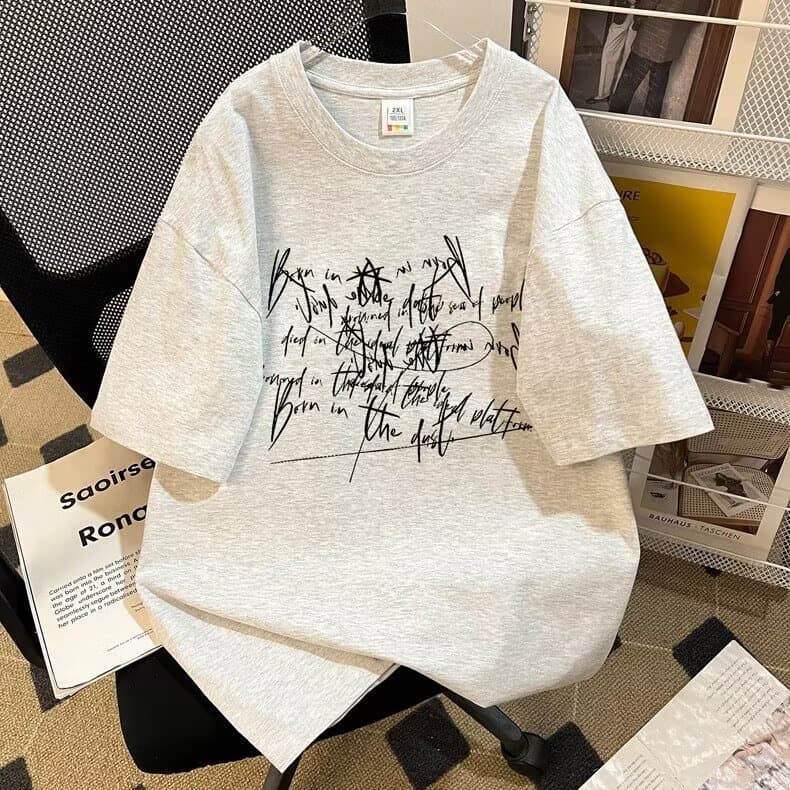 Solid Color Crew Neck Short Sleeve T-Shirt Men Women Summer Fashion Loose Casual Top Versatile Simple Printed Comfortable
