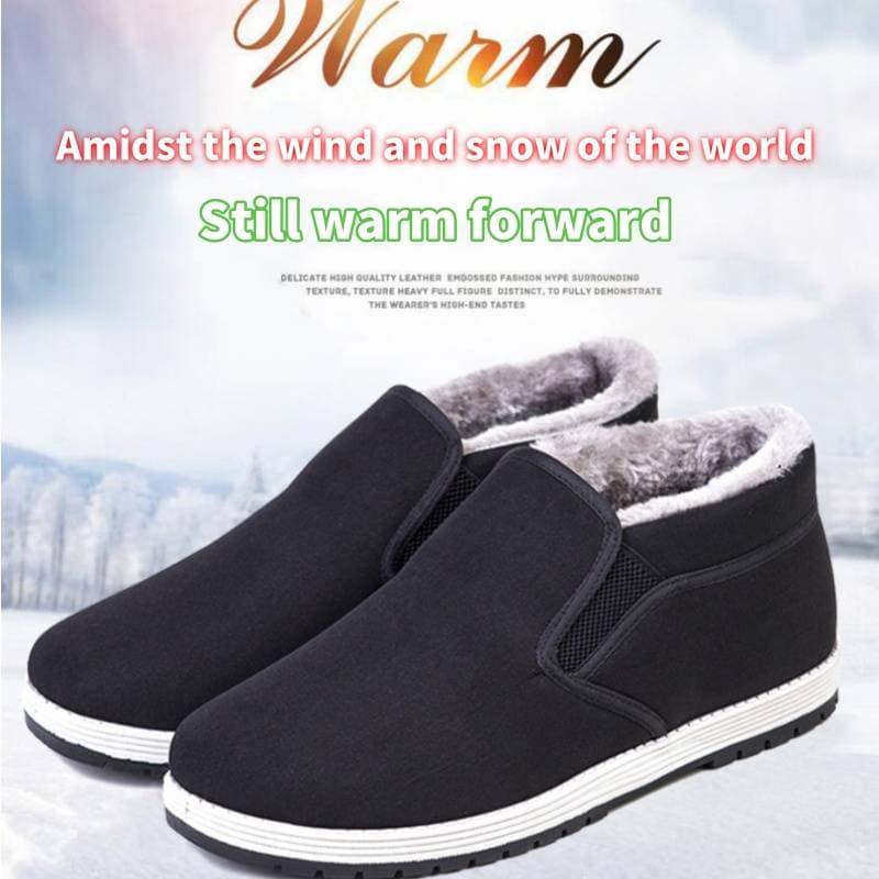 Winter old Beijing cloth shoes plus cashmere thickened high-top cotton shoes men's father men's shoes warm middle-aged and elderly wholesale