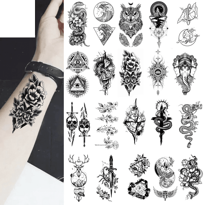 Q 161-200 Waterproof small fresh tattoo paste new flower butterfly lion small picture set any combination