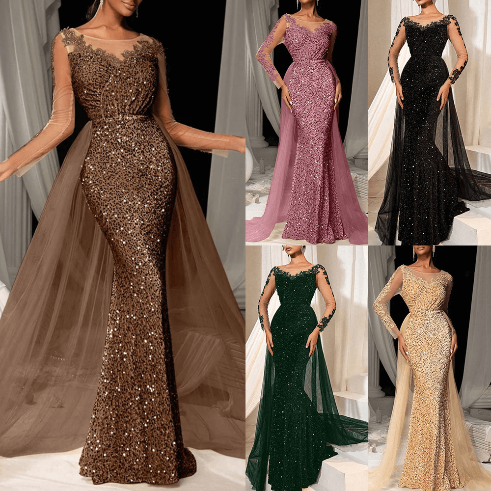 Women's Clothing ladies' ball gown long skirt temperament fashionable and elegant long lace party evening dress
