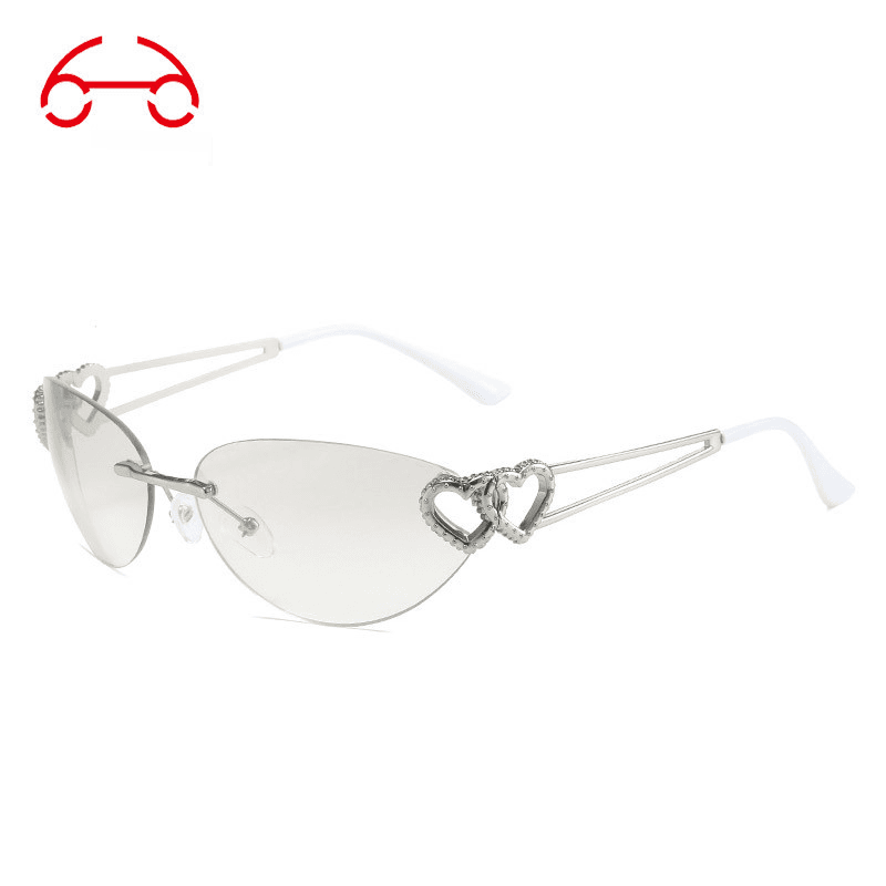 Personality Double Heart Decorative Sunglasses Cross Border Ins Love Sunglasses T3593