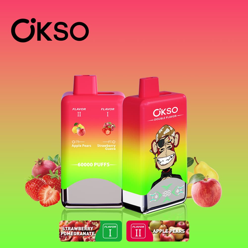 Kit de démarrage pour cigarette électronique 2 en 1 Double Saveur 60K Vapes Monkey avec écran LED, flacon d'e-liquide 9K 9000 Puff Bar, 2 % et 3 %