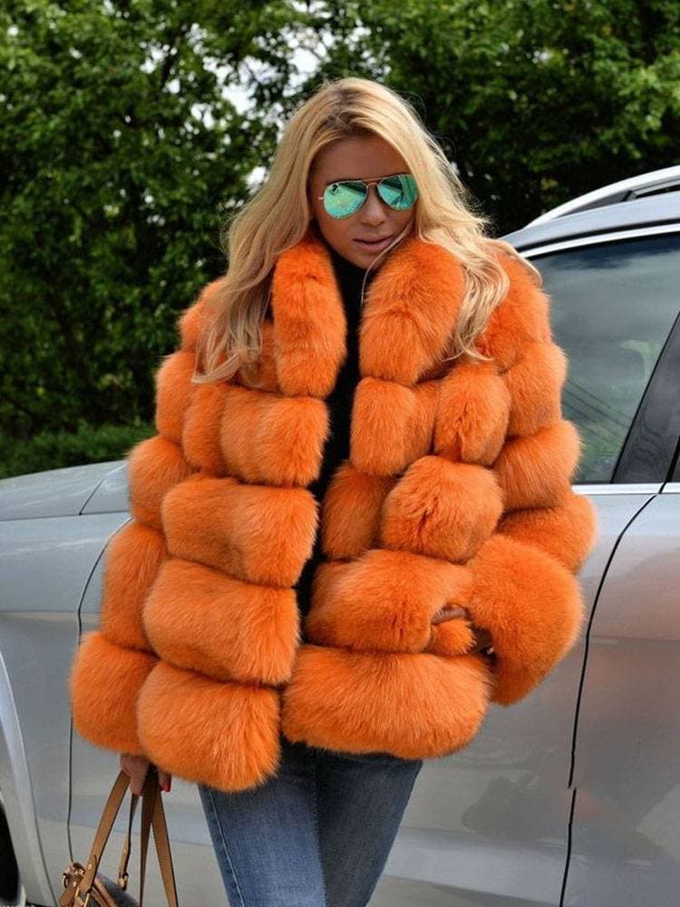 Women's Clothing autumn and winter new fur coat women's fur coat fox fur splicing ready