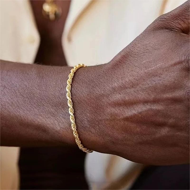 Cuban Chain Titanium Steel Bracelet For Men & Women - Hypoallergenic Twisted Hip Hop Jewelry