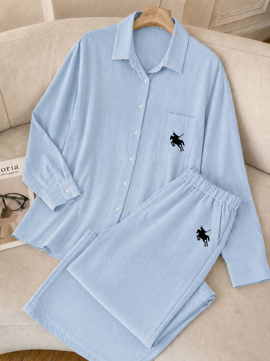 Women's Clothing Women's Casual Loose-Fit Short Sleeve Shirt & Pants Set – Fashion 2-Piece Outfit​
