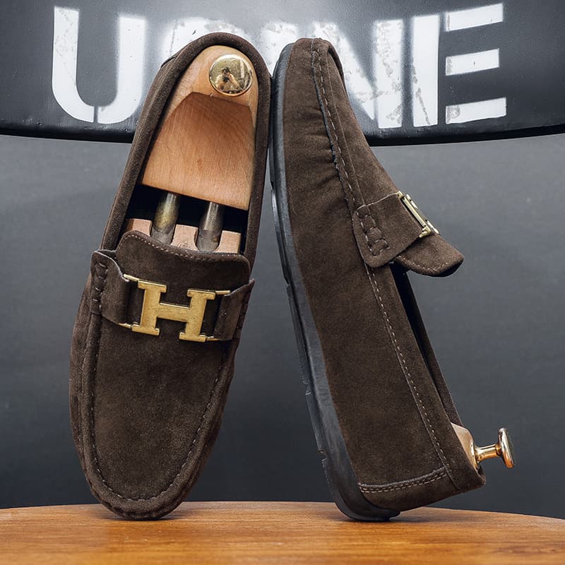 Chaussures Doudou pour hommes, chaussures de printemps polyvalentes de style britannique, chaussures décontractées en cuir pour hommes, chaussures