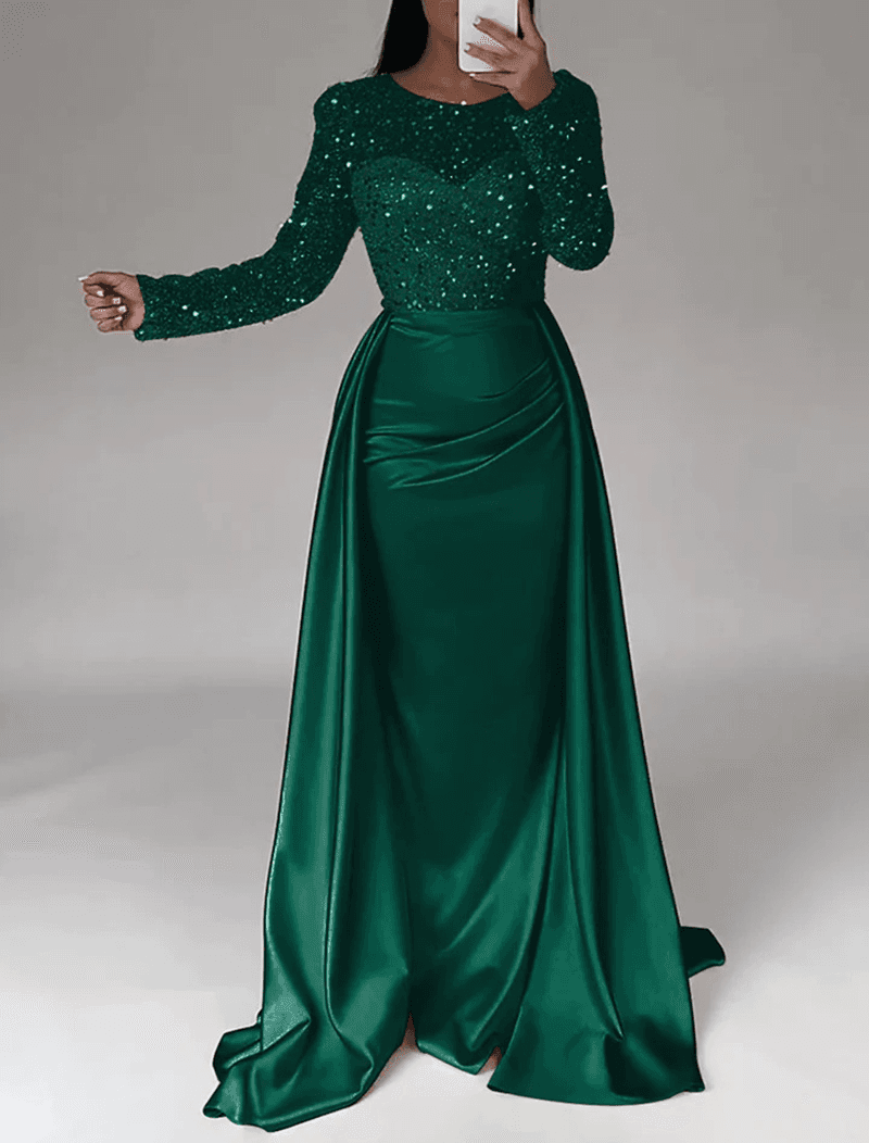 Women's Clothing Sexy One-shoulder Slim-fitting Sequin Hip-hugging Dress