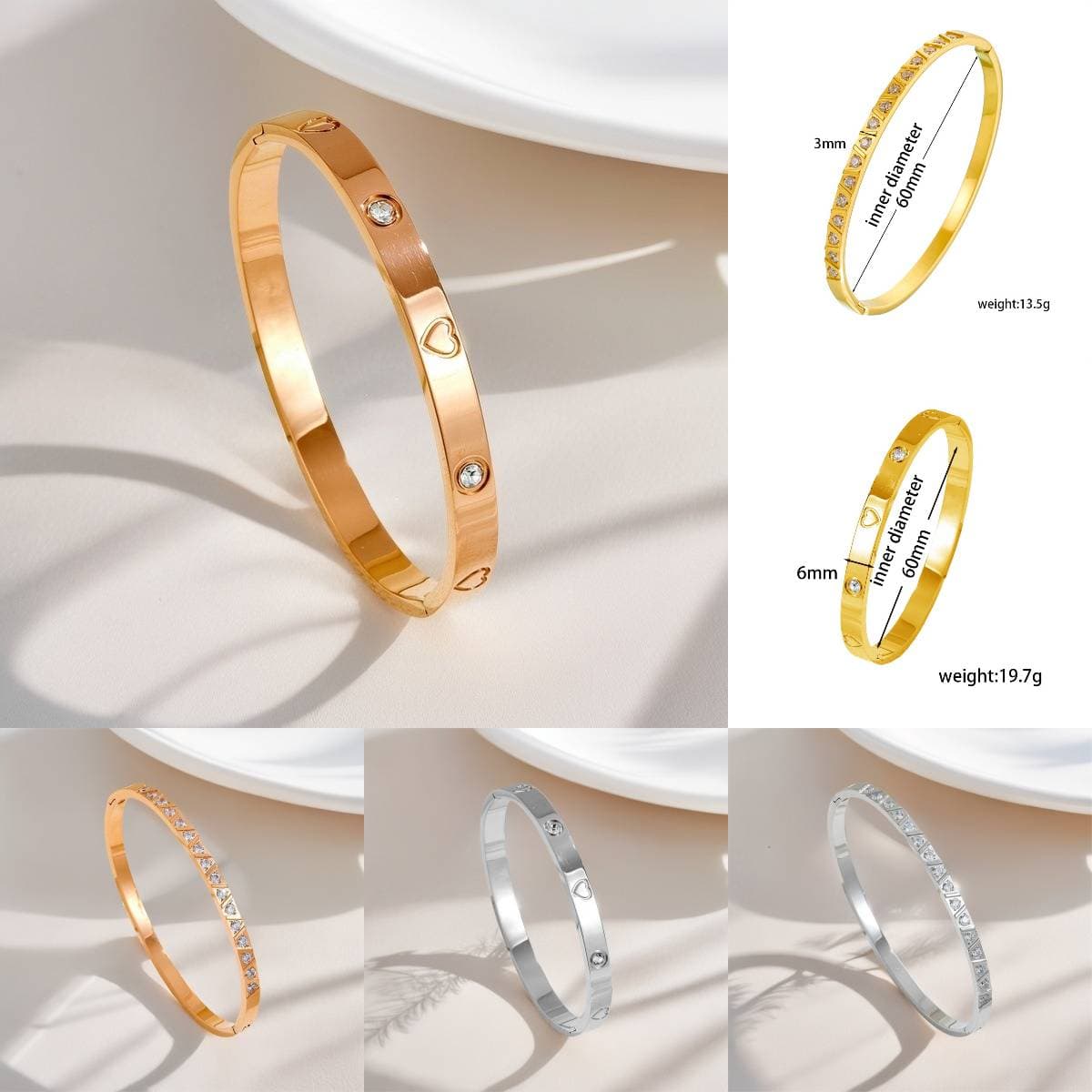 Men’s Jewelry Titanium Steel Bracelet – Minimalist Unisex Cuff (3 Styles)​