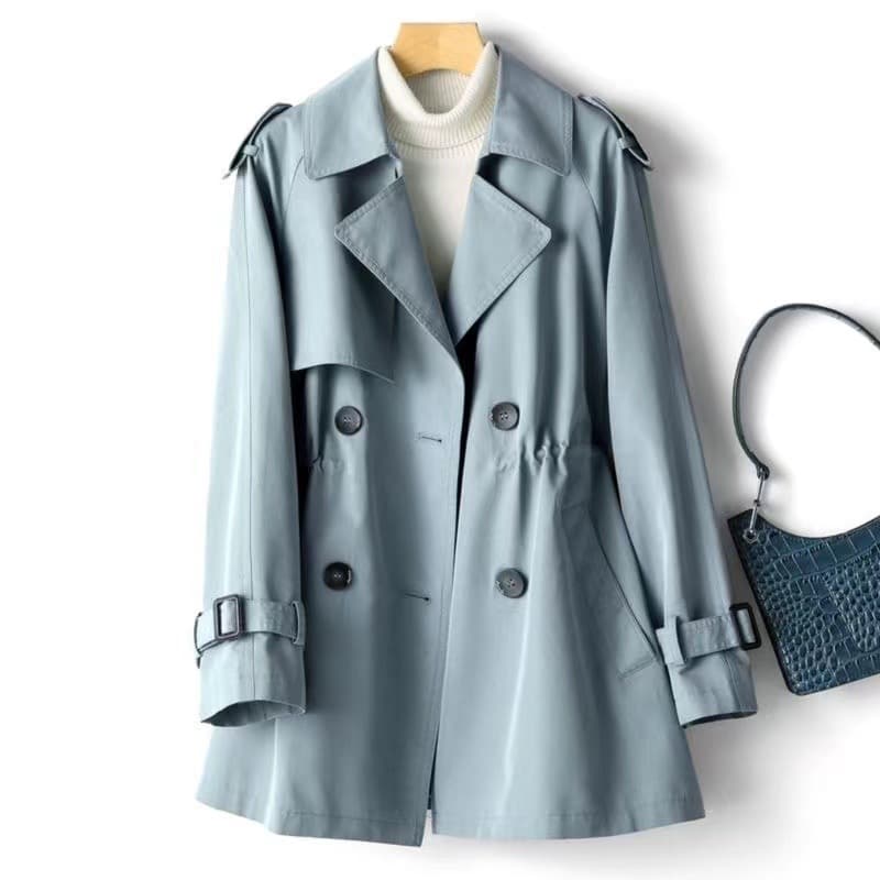 Women's Clothing Women's trench coat, medium length, small and versatile, 2024 spring and autumn new style waist style popular coat