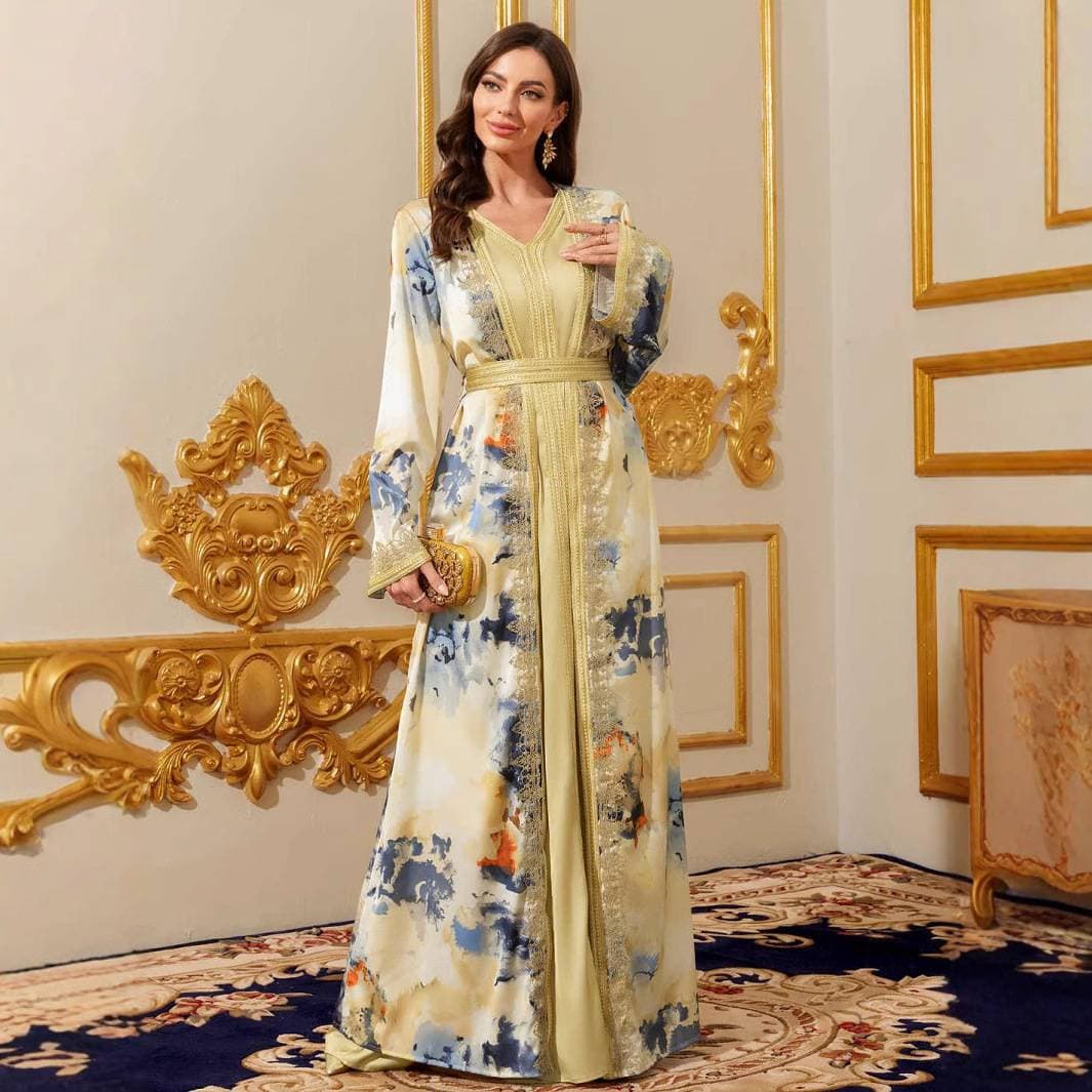 Women's Clothing Splicing Muslim Two Piece Dress Muslim Clothes