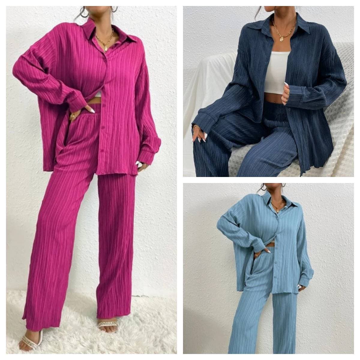 Women's Clothing Autumn French Retro French Retro-Chic Office Set – Bow-Detail Blouse & High-Waist Trousers, Elegant Workwear Ensemble