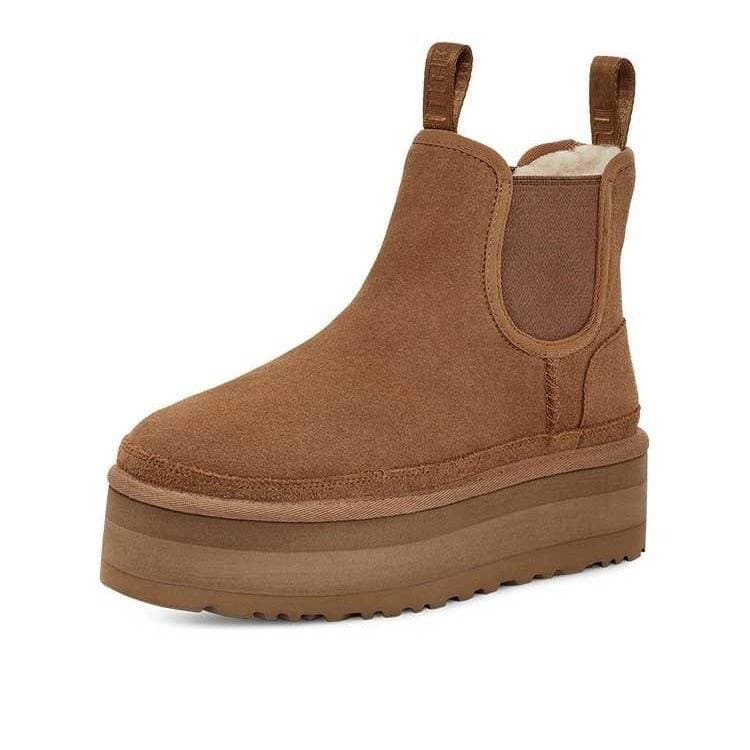 Bottes courtes à semelle épaisse et fourrure pour femme, style P92023, nouvelle collection hiver, style nord-est, bottes de neige chaudes et épais