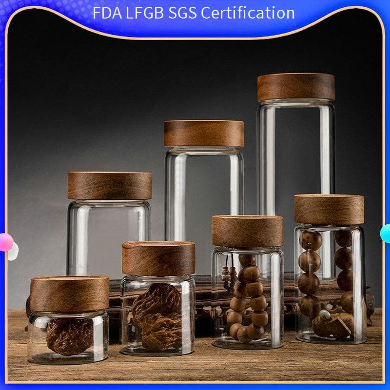Premium Borosilicate Glass Storage Jar For Collectibles - Airtight Display Case For Prayer Beads, Walnuts, Bracelets & Rare Herbs