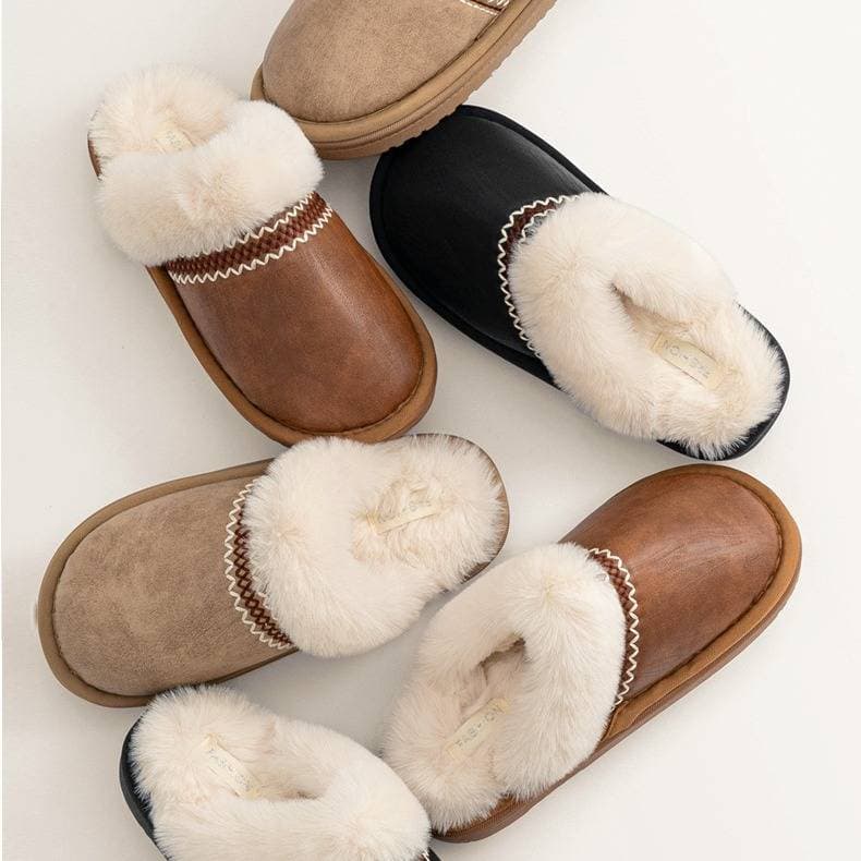 Women’s Shoes Winter Slippers – 3.5cm Thick Sole Faux Fur House Shoes (3 Colors)​