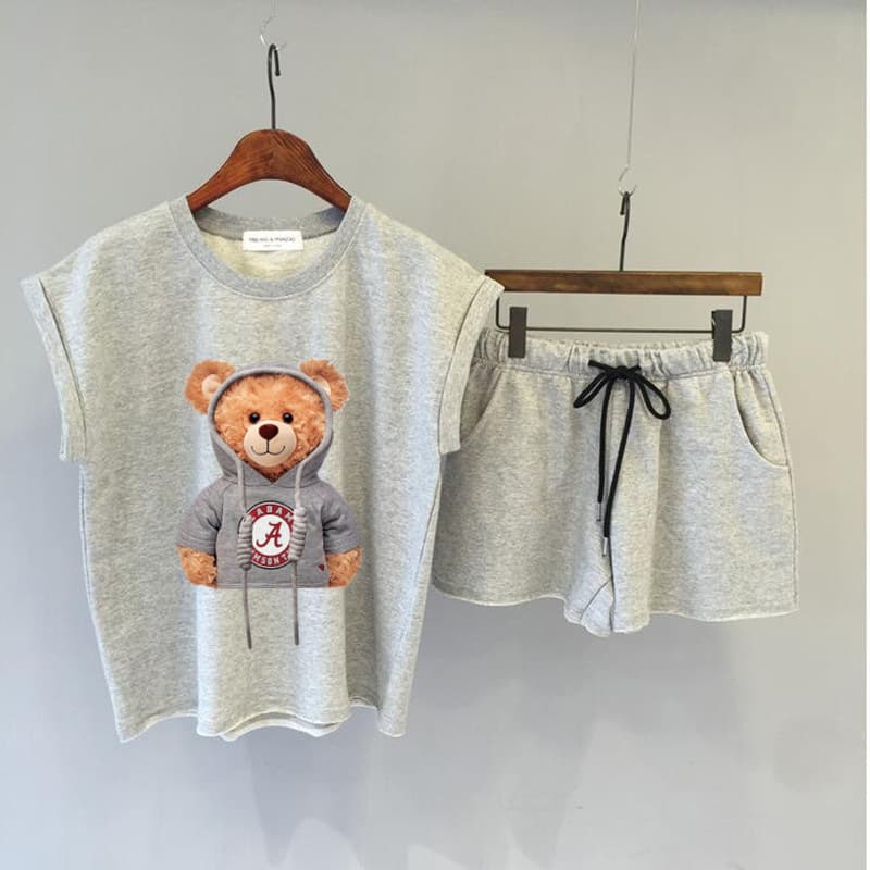 Women's Clothing Casual Sports Fashion Suit Female Summer Korean Version Loose Vest Shorts Two Piece Suit