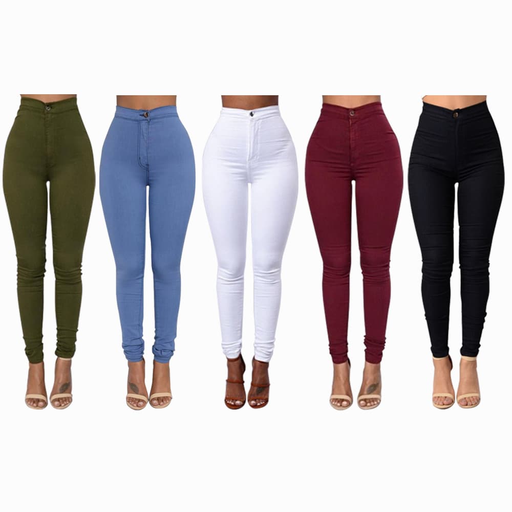 Women's Clothing Elastic Candy Color Pants Slim Fit Casual Pants