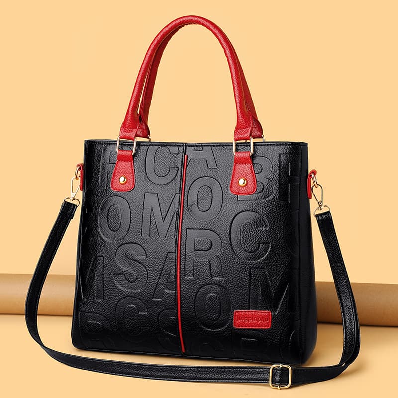 Handbag new style temperament messenger bag large capacity Internet celebrity style stylish soft leather texture embossed shoulder bag for women