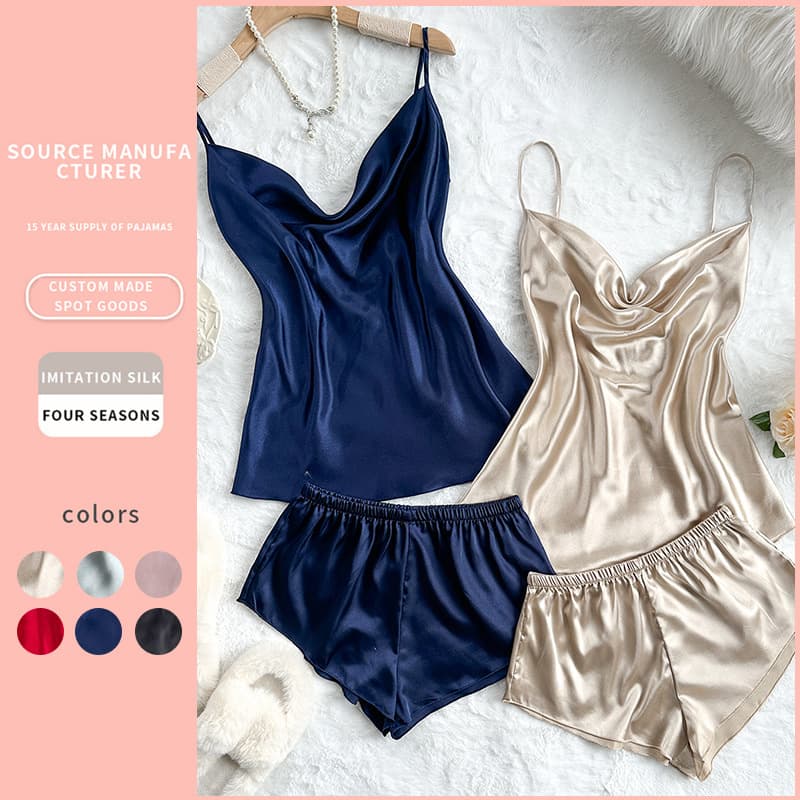 Women's Sleepwears Two Piece Home Clothes Thin Home Suspender Shorts Suit