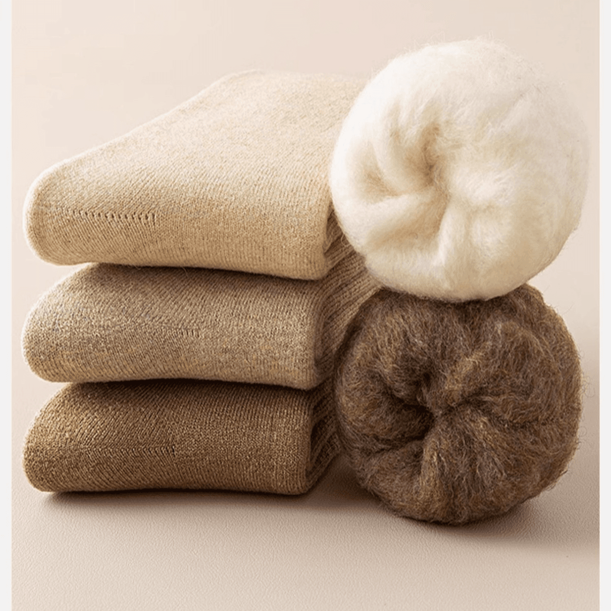 Autumn and winter women's warm socks men's cashmere socks extra thick fleece-lined socks winter warm wool socks stockings