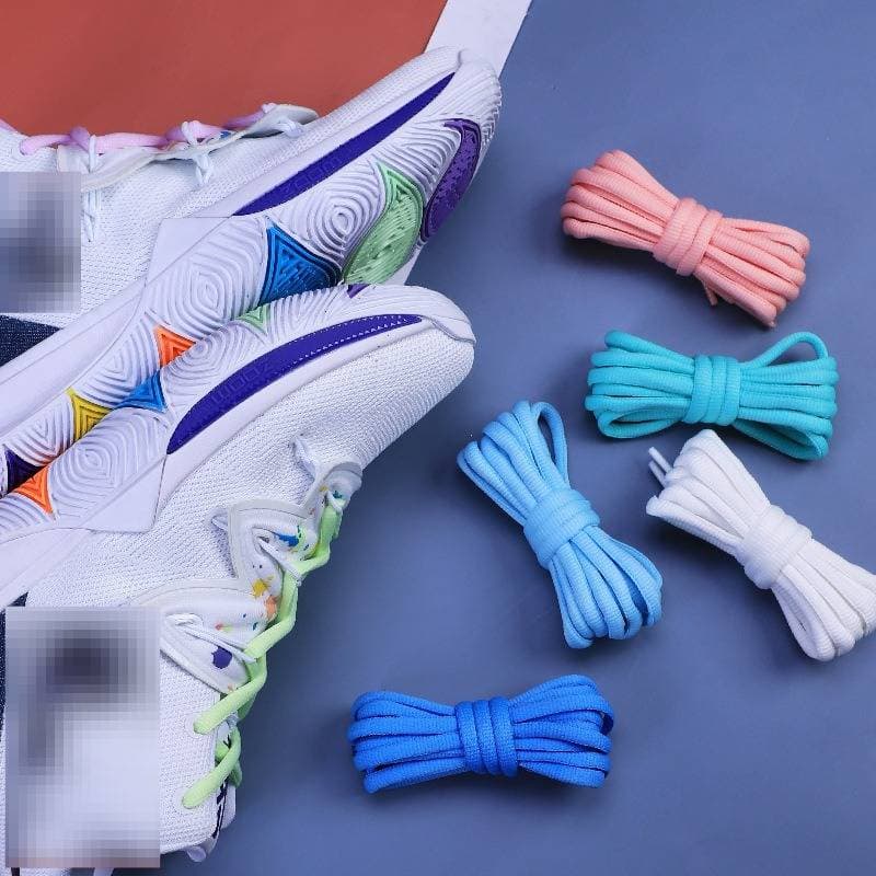 Shoe Accessories Semi Circular Shoelaces Basketball Shoes Sports Shoes Casual Shoes Shoelaces Black And White Blue Color Oval Shoelace Rope