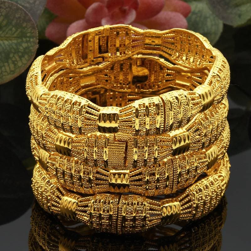 Wedding Bracelet Women's Gold Bangle Indian Style Bridal Jewelry Accessory Handmade Fashion Arm Candy