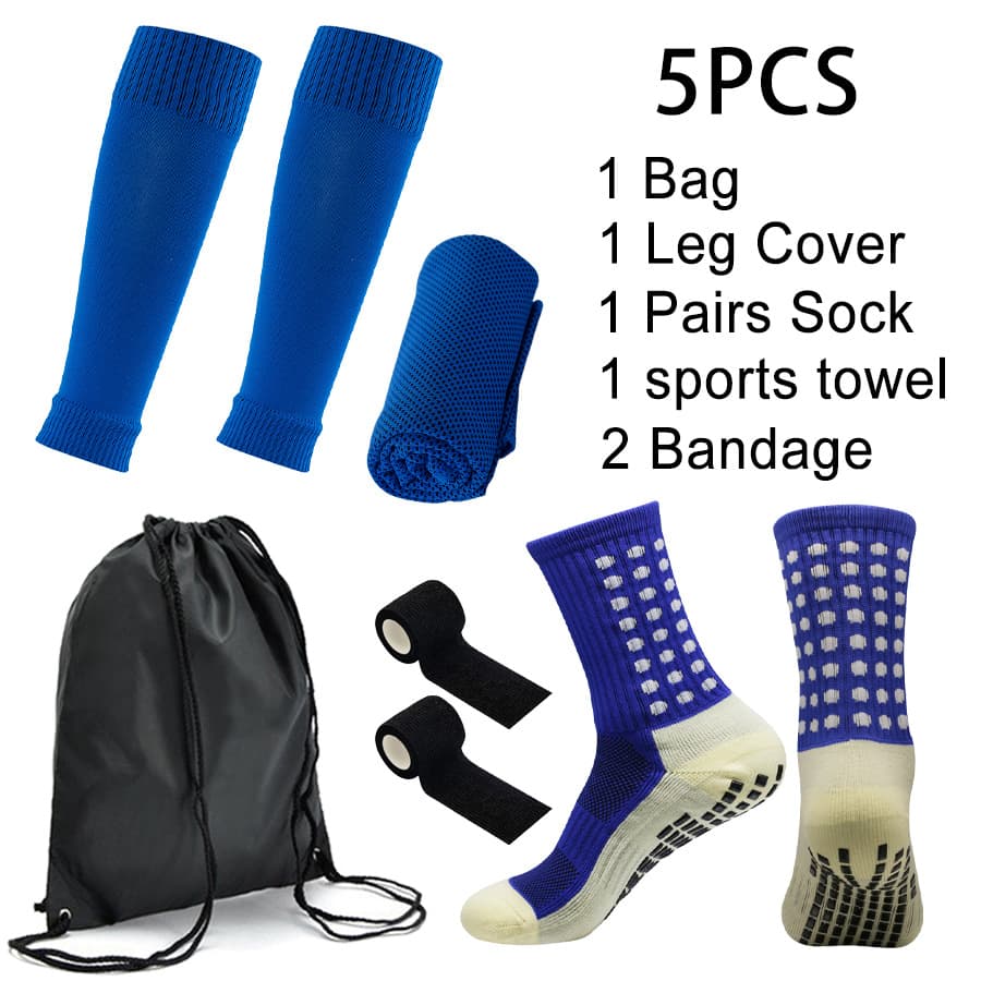 Sports Equipment Football Socks Non Slip Sports Socks Cold Towel Socks Knee Pads Bandages Outdoor Sports Backpack