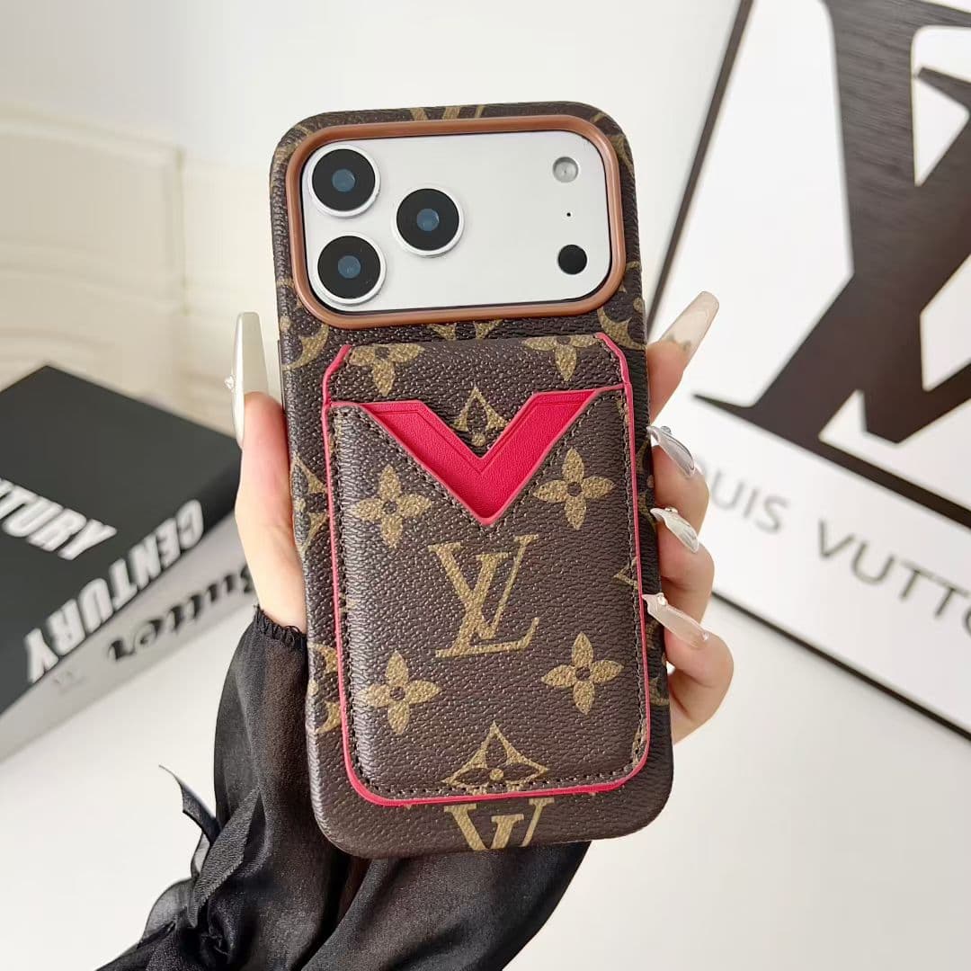 Étui de marque rétro avec porte-cartes pour iPhone 17 Pro Max, support de carte de luxe pour iPhone 15 Pro Max, compatible avec iPhone 16