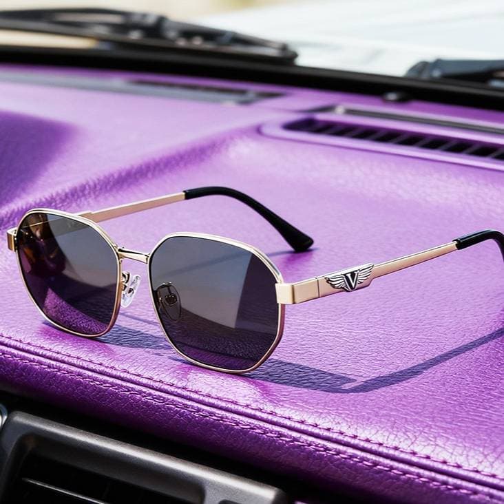 Men's Sunglasses Fashionable Polarized Sunglasses High End Metal Small Frame UV Protection