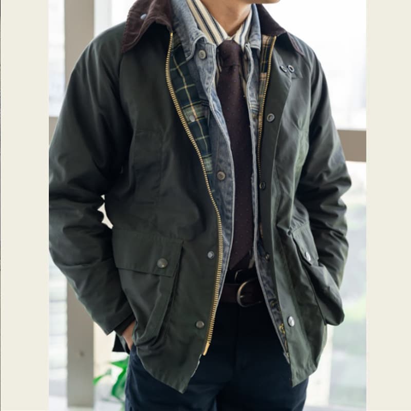 Pulse GDDQSDC Crazy Rush An Xin Same Style Retro Hunting Oil Wax Jacket Simple Casual Men's Trench Coat Workwear BBRA
