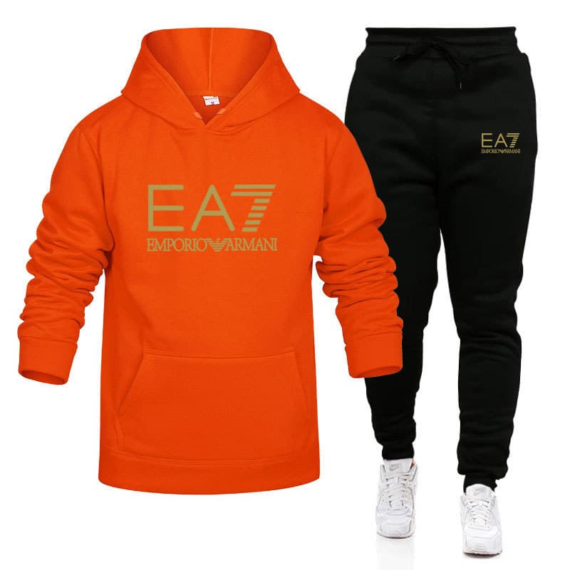 Ensemble pull et pantalon ample brossé pour homme et femme, décontracté, taille européenne, couleur unie, saison automne/hiver 2023, deux pièces